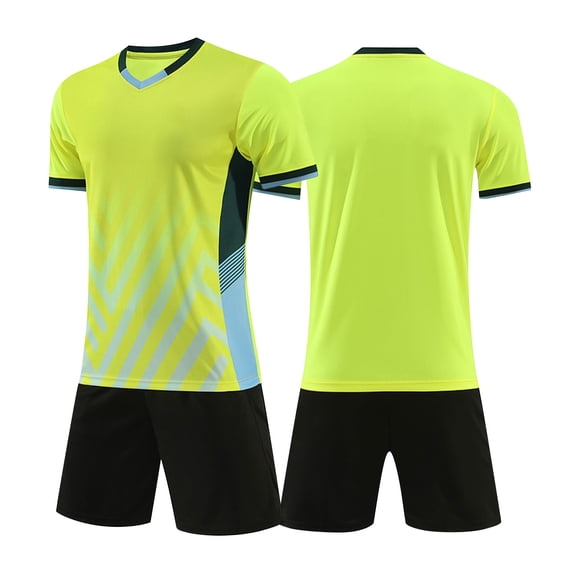 TIREOW Kids Team Soccer Jersey and Shorts, Youth Shirts Soccer Uniform Kit, Adult Indoor Turf Sport Outfit (Style B)