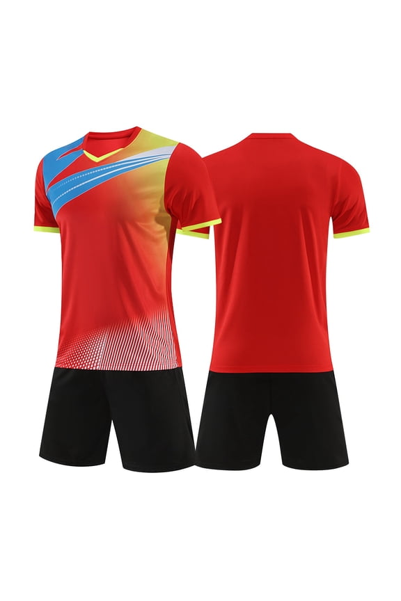 Kids Team Soccer Jersey and Shorts, Youth Shirts Soccer Uniform Kit, Adult Indoor Turf Sport Outfit (Style C)