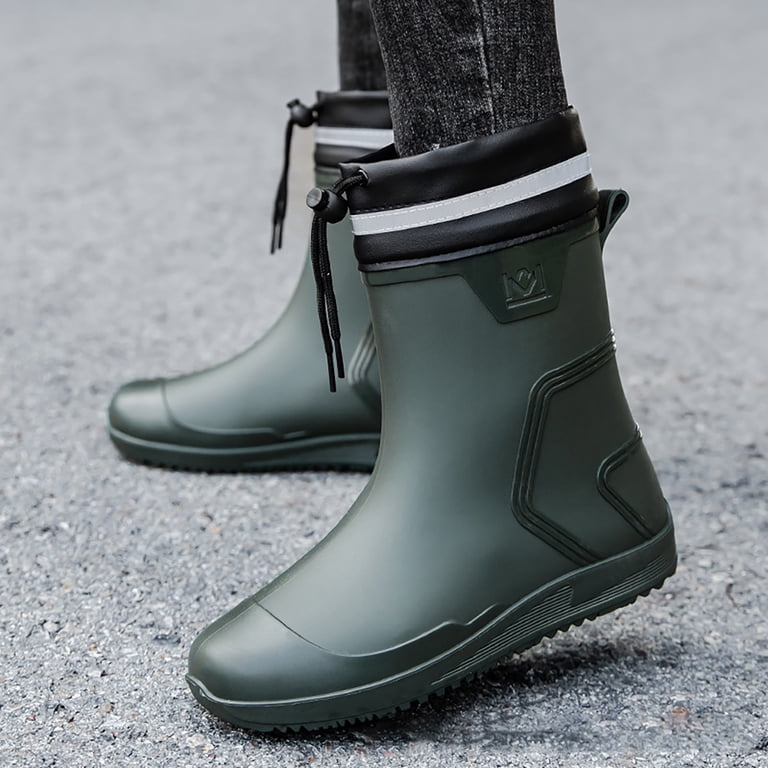 TIREOW Men Rain Boots Waterproof Boots Knee Mid Rubber Boots  display picture 2