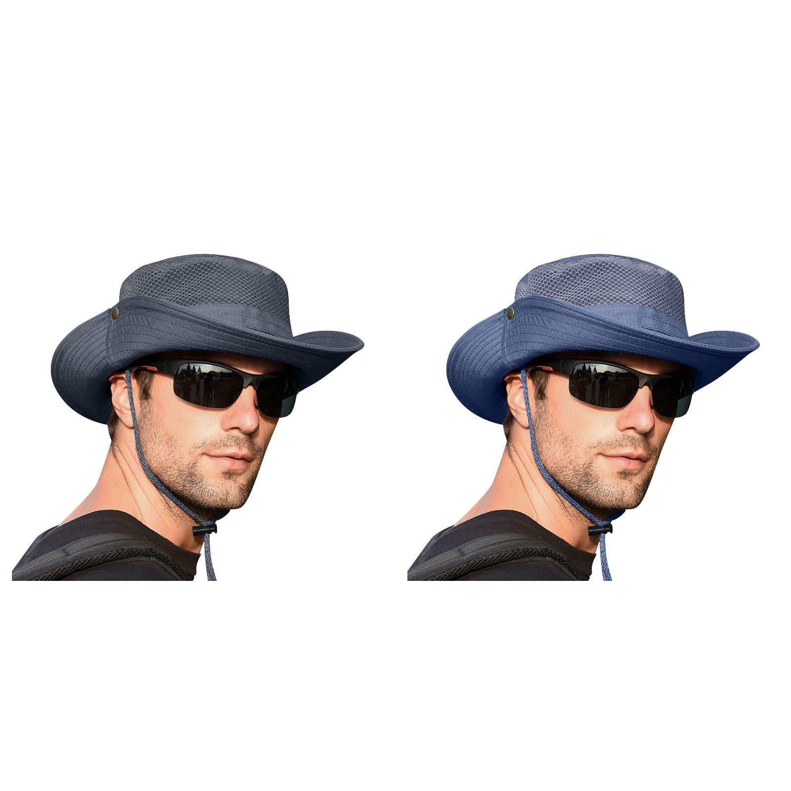 TIREOW Men's Gardening Hats Foldable Hole Male Wide Hat Mesh Sun Hats