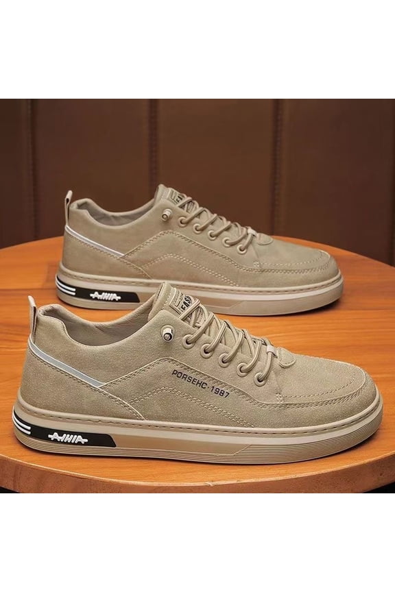 Men's Orthopedic Sneakers for Plantar Fasciitis: Lightweight Supportive Cushioned Walking Shoes for Flat Feet and High Arch, Comfortable Arch Support Shoes (9.5, Khaki)