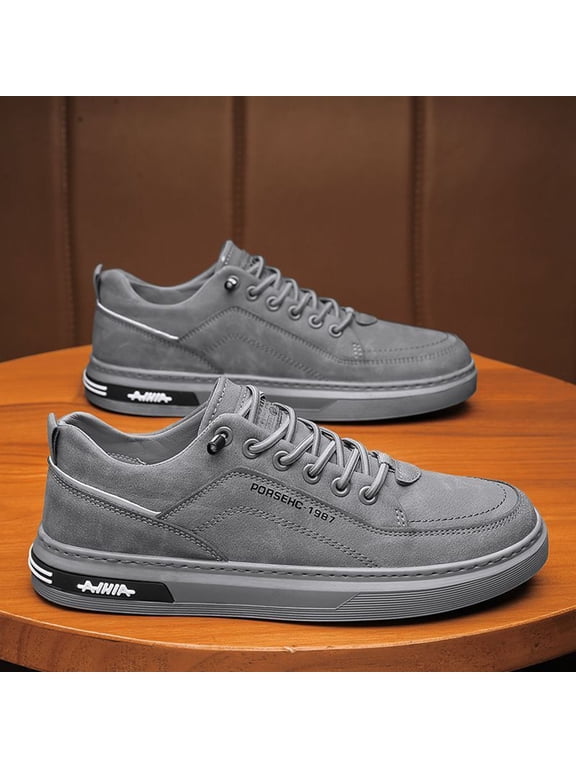 Men's Orthopedic Sneakers for Plantar Fasciitis: Lightweight Supportive Cushioned Walking Shoes for Flat Feet and High Arch, Comfortable Arch Support Shoes (8, Grey)