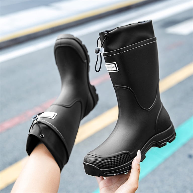 Men\'s Mid Rain Boots Waterproof Rubber Boots LIJCC Mens Rain Boots Stylish Mid-Tube Water Boots  main image 3
