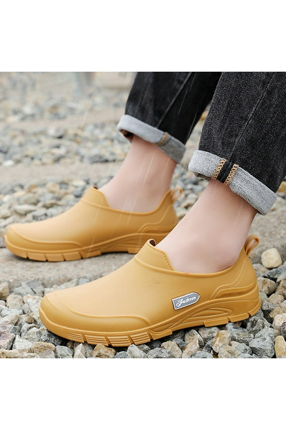 Mens Gardening Boots Clogs Mud Rubber Work Shoes Chef Special Waterproof Oil-Proof Anti-Skid Shoes Kitchen Care Medical Shoes for Medical Farming Camping