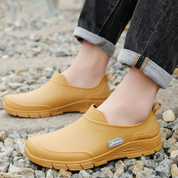 TIREOW Mens Gardening Boots Clogs Mud Rubber Work Shoes Chef Special Waterproof Oil-Proof Anti-Skid Shoes Kitchen Care Medical Shoes for Medical Farming Camping