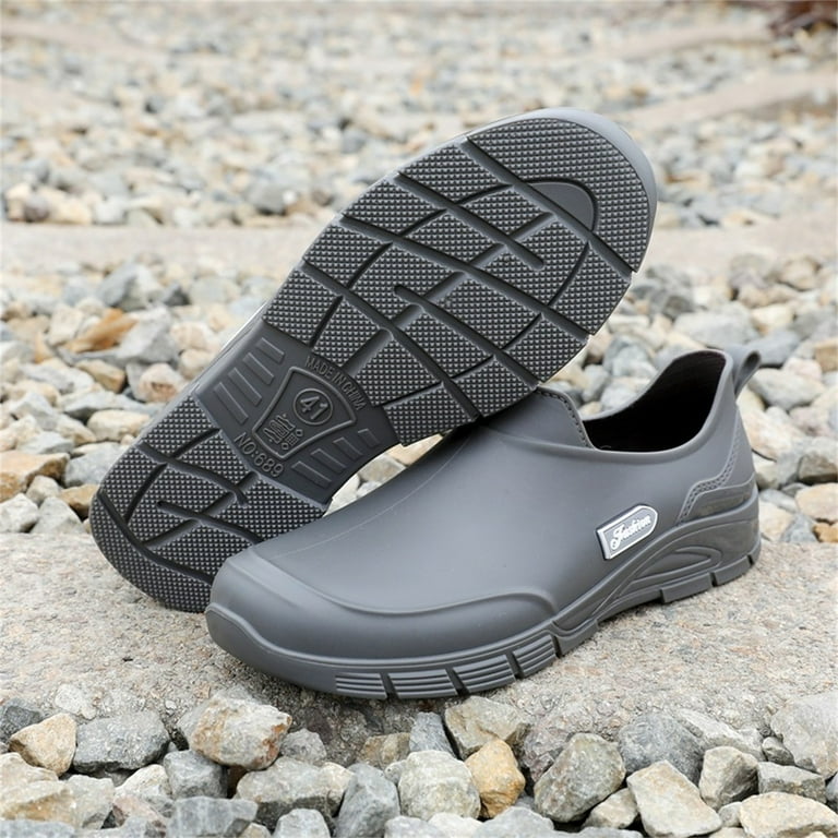 TIREOW Mens Gardening Boots Clogs Mud Rubber Work Shoes Chef