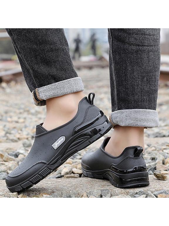 Mens Gardening Boots Clogs Mud Rubber Work Shoes Chef Special Waterproof Oil-Proof Anti-Skid Shoes Kitchen Care Medical Shoes for Medical Farming Camping