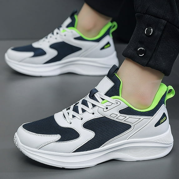 TIREOW Mens Sneakers Mesh Comfortable and Breathable Running Shoes Non-Slip Wear-Resistant Shock Absorption Suitable for Various Indoor and Outdoor Sports (13, Green)