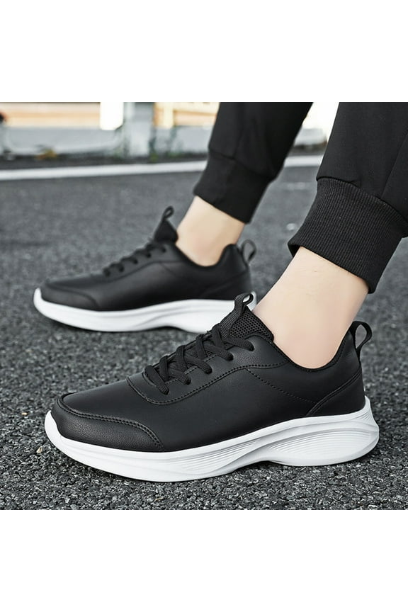 Non Slip Work Shoes Leather Non Slip SneakersComfortable Lightweight Walking Shoes Casual Business Work Orthotic Thick Sole Foot Heel Pain Relief Oxfords (6.5, Dark Gray)