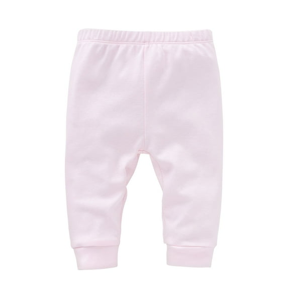TIREOW Solid Baby Sweatpants,Unisex Baby Toddler Cotton Crawling Pants for Baby Boys Girls Solid Color Loose and Comfortable Pant(3-6 Months,Pink)