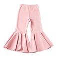 thumbnail image 1 of TIREOW Toddler Baby Girls Bell Bottom Pants Elastic Waist Solid Color Oversize Hem Flare Pants Soft Knit Flare Trousers, 1 of 7