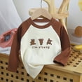 thumbnail image 1 of TIREOW Toddler Girls Boys Long Sleeve Shirts Fashion Raglan Patchwork Sweatshirts Cute Round Neck Tees School Sports Tops Soft Breathable Cotton Crewneck Kids Cartoon Graphic Fall Clothes, 1 of 4