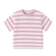 thumbnail image 1 of TIREOW Toddlers Short Sleeve Striped T-Shirt Casual Cotton Crewneck Tee Tops for Baby Boys Girls Soft Basic Summer Undershirts ﻿ (Pink, 3-4 Years), 1 of 7