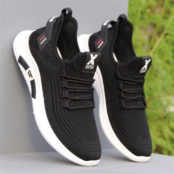 TIREOW Unisex Wide Toe Box Shoes Extra Wide Width Sneakers with Arch Support Air Cushion Road Shoes Light Tennis Gym Workout Training Shoes Walking Running Shoes (10, Black)