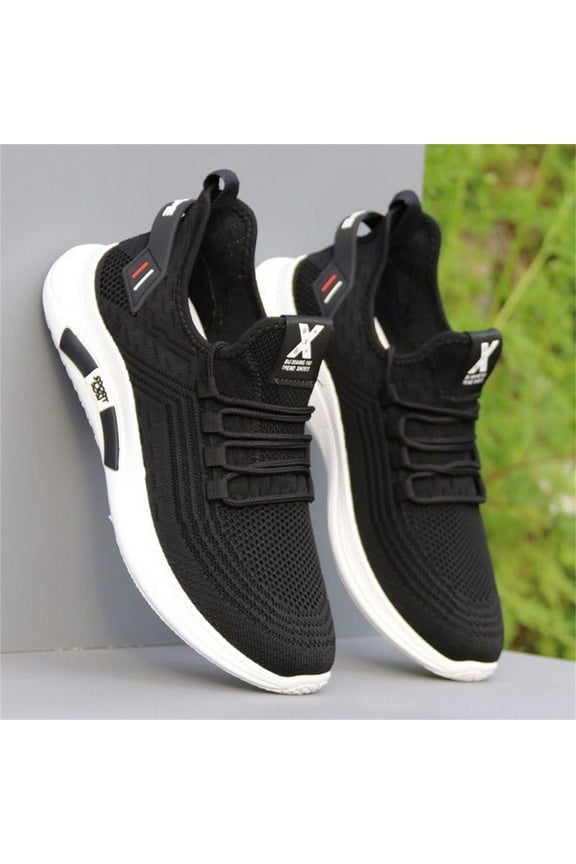 Unisex Wide Toe Box Shoes Extra Wide Width Sneakers with Arch Support Air Cushion Road Shoes Light Tennis Gym Workout Training Shoes Walking Running Shoes (7.5, Black)