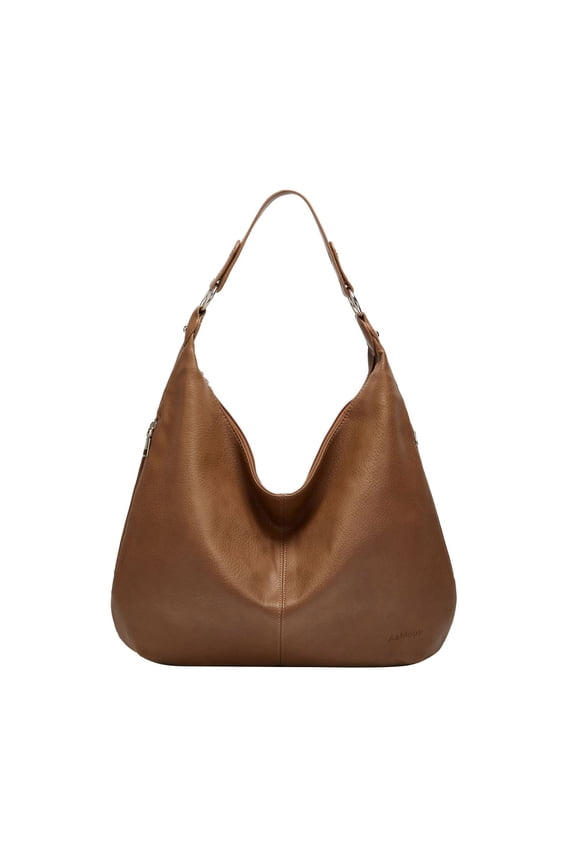 Women Crescent Small Tote Trendy Shoulder Bags Vegan Leather Hobo Handbag Slouchy Tote Cute Clutch Purses Travel with Double Zipper Design