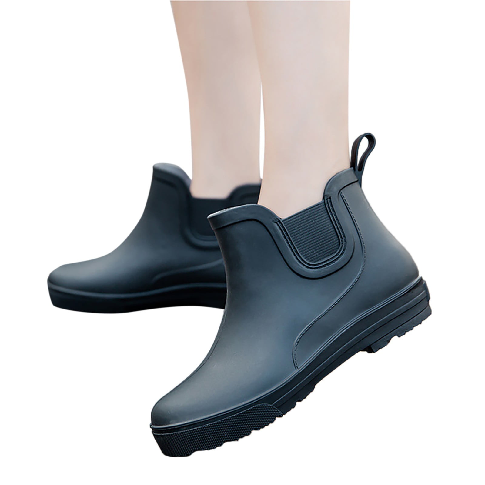 TIREOW Women's Daily Water Shoes Rain Boots Women Non Slip Detachable with Cotton Inside Rain Boots Outdoor Rubber Water Shoes