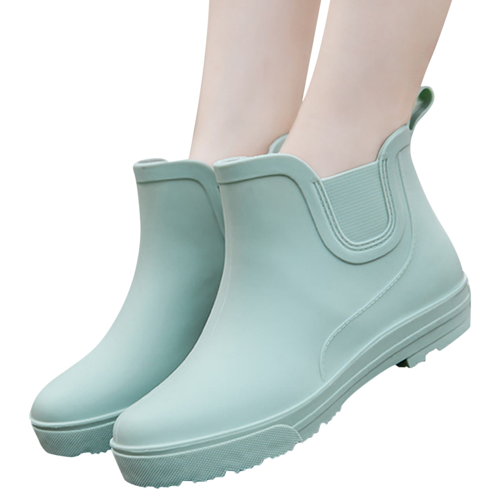 TIREOW Women's Daily Water Shoes Rain Boots Women Non Slip Detachable with Cotton Inside Rain Boots Outdoor Rubber Water Shoes