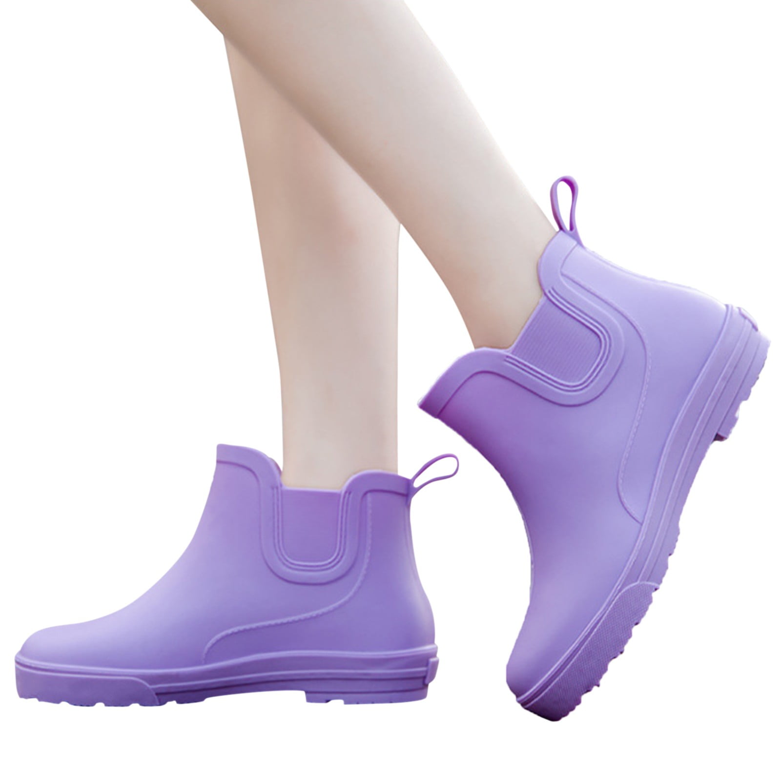 TIREOW Women's Daily Water Shoes Rain Boots Women Non Slip Detachable with Cotton Inside Rain Boots Outdoor Rubber Water Shoes