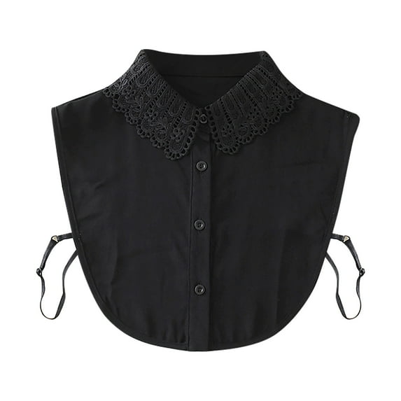 TIREOW Women's Fashion Versatile Lace Detachable Shirt Collar Cotton Classic Collar Detachable Dickey Collar Half Shirts Blouse False Collar Top for Women Girls