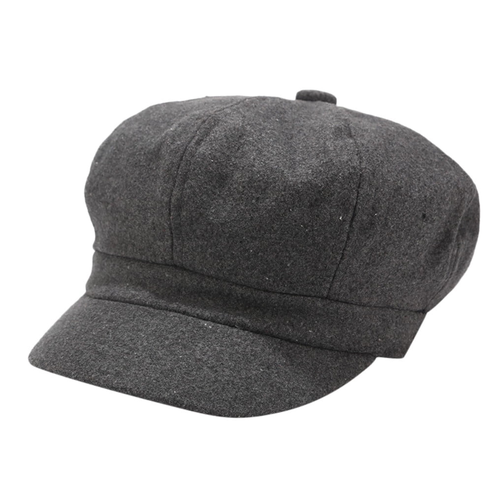 Women's Suede Visor Beret Hat — Vintage Newsboy Style, Winter Warm, Adjustable, Chunky Painter Cap
