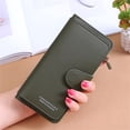 thumbnail image 1 of TIREOW Womens Fashion Leather Long Solid Colour Zip Purse RFID Blocking Leather Pocket Wallet Multi Card ID Bag Ladies Purse Clutch Bag Nylon Wallet with ID Window, 1 of 3