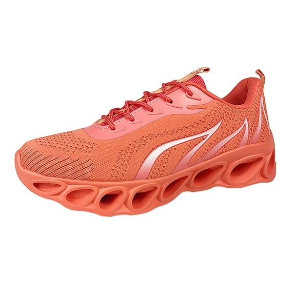 TIREOW Womens Neuropathy Wide Slip Resistant Softsfeel Relieve Foot Pain Perfect Walking Shoes Orthopedic Sneakers Slip on Running Shoes (10.5, Orange)