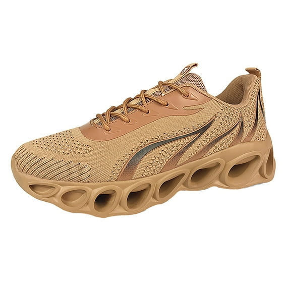 TIREOW Womens Neuropathy Wide Slip Resistant Softsfeel Relieve Foot Pain Perfect Walking Shoes Orthopedic Sneakers Slip on Running Shoes (7, Khaki)