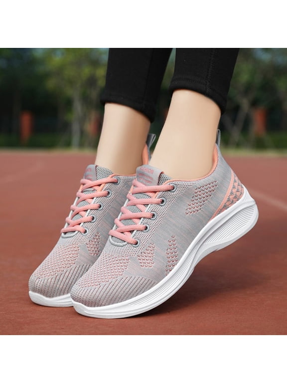 Womens Orthopedic Bowling Shoes Sneakers Comfortable Universal Slide Soles Light-Weight Mesh Athletic Slip on Gym Work Fashion Walking Sneakers (6.5, Orange)