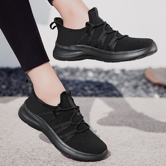 TIREOW Womens Slip On Sneakers with Arch Support Air Cushion Road Running Shoes Tennis Walking Orthopedic Shoes Ultra Light Athletic Gym Workout Cross Training Sneakers