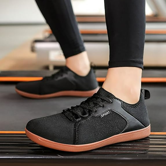 TIREOW Womens and Mens Walking Shoes Wide Toe Barefoot Shoes Breathable Minimalist Zero Drop Sneakers Fashion Relaxation Sneaker (6, Black)