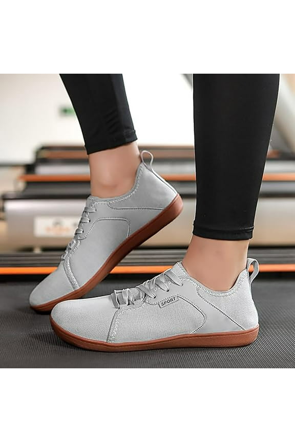 Womens and Mens Walking Shoes Wide Toe Barefoot Shoes Breathable Minimalist Zero Drop Sneakers Fashion Relaxation Sneaker (7.5, Grey)