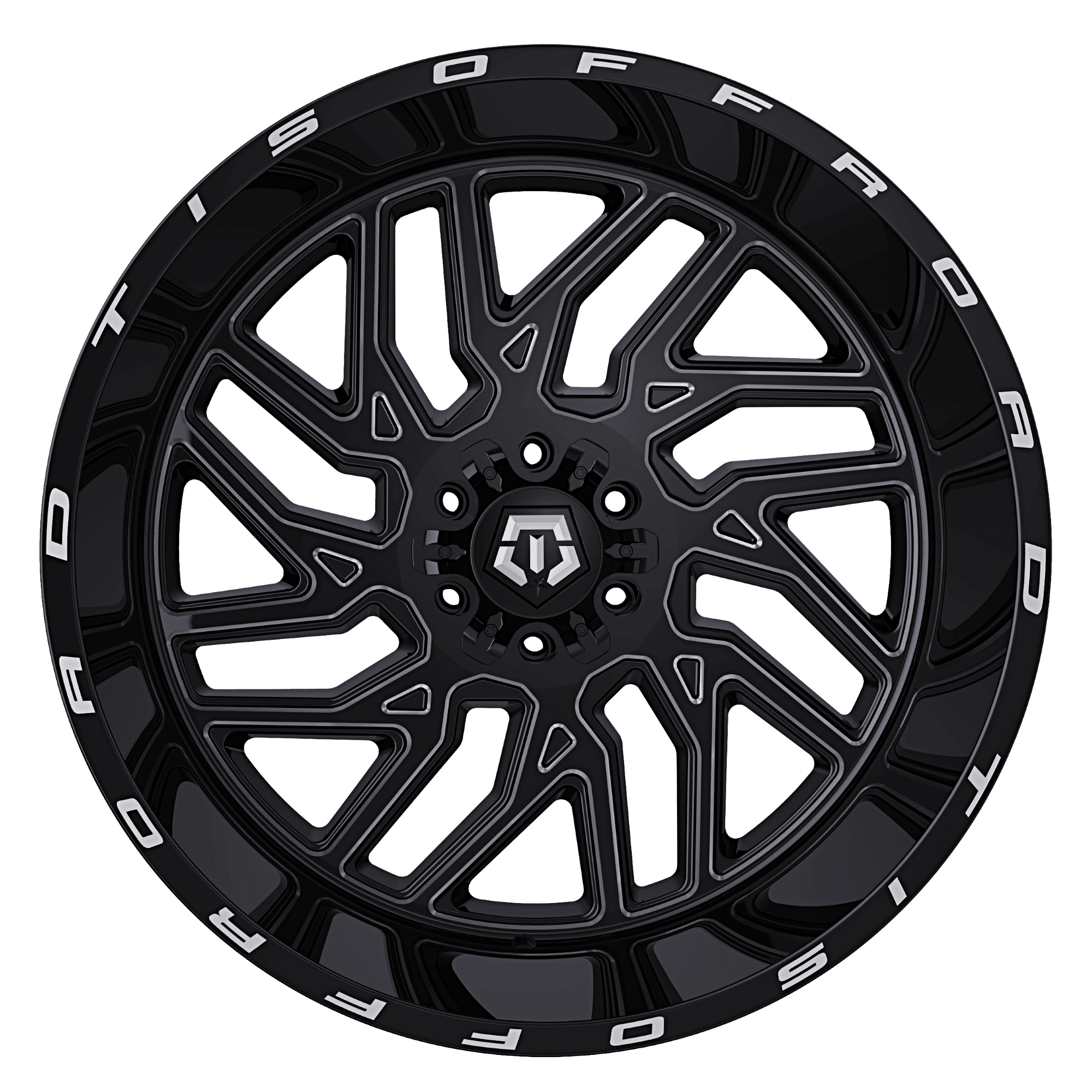 TIS 544BM 24x12 Gloss Black Milled Rims, Wheel Size 6x135/6x5.5