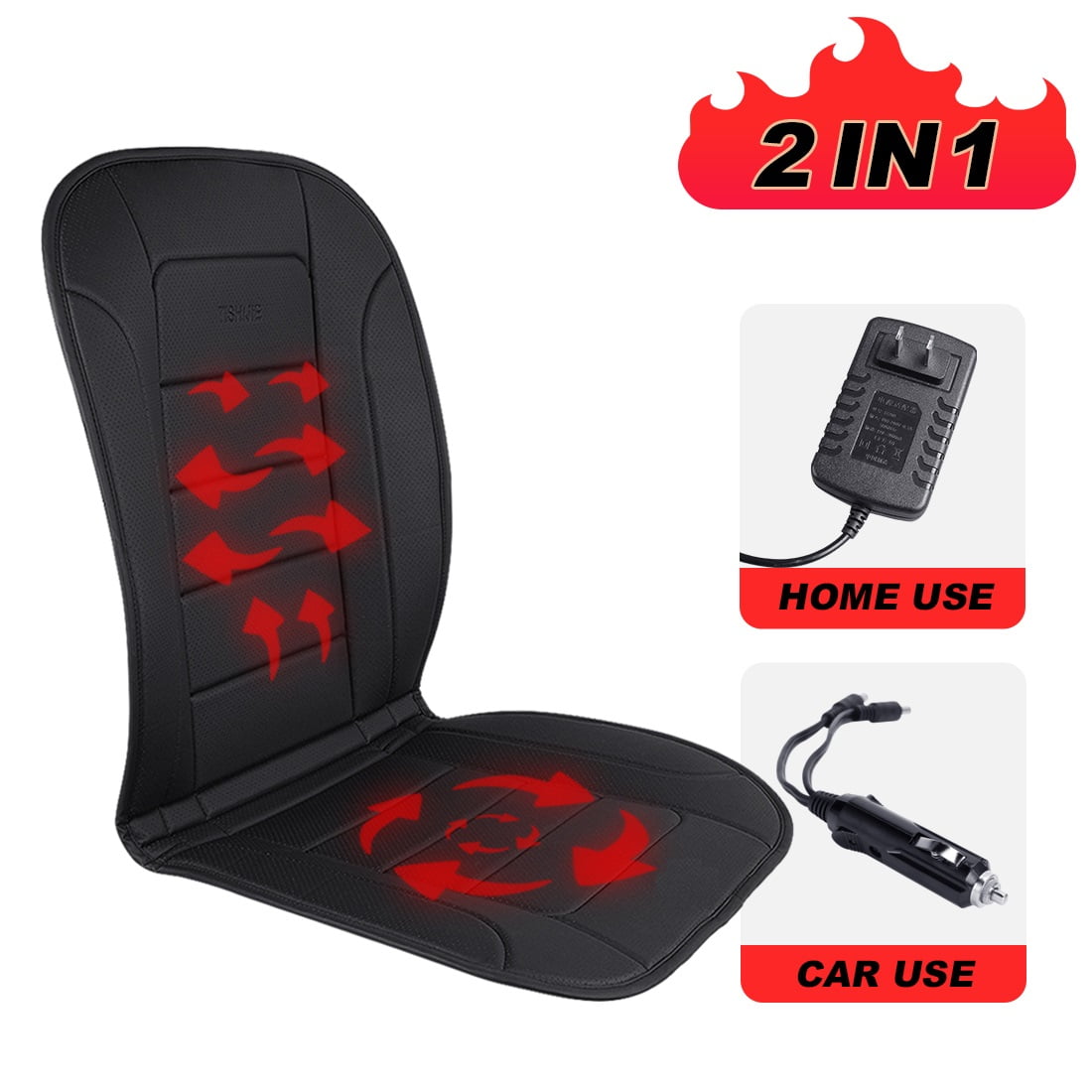 TISHIJIE Car Heated Seat Cushion with Intelligence Temperature Controller,  Heated Seat Cover for Car and Office Chair 