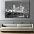 thumbnail image 1 of TISHIRON 3PCS Framed Canvas Wall Art Set,36"x24" Black and White Indianapolis Coastline Canvas Art Decor, 1 of 7