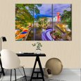 thumbnail image 1 of TISHIRON 3PCS Framed Canvas Wall Art Set,36"x24" San Antonio River at Dusk Canvas Art Decor, 1 of 7
