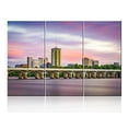 thumbnail image 1 of TISHIRON 3PCS Framed Canvas Wall Art Set,60"x40" City on the Arkansas River at Dusk Canvas Art Decor, 1 of 7