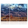 thumbnail image 1 of TISHIRON 3PCS Framed Canvas Wall Art Set,60"x40" Country Cabin Landscape Canvas Art Decor, 1 of 7