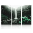 thumbnail image 1 of TISHIRON 3PCS Framed Canvas Wall Art Set,60"x40" Green Landscape Canvas Art Decor, 1 of 7