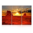 thumbnail image 1 of TISHIRON 3PCS Framed Canvas Wall Art Set,60"x40" Monument Valley Tribal Park At Sunrise Canvas Art Decor, 1 of 7