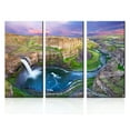 thumbnail image 1 of TISHIRON 3PCS Framed Canvas Wall Art Set,60"x40" Palouse Falls State Park at Sunset Canvas Art Decor, 1 of 7