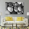 thumbnail image 1 of TISHIRON 3PCS Framed Canvas Wall Art Set,60"x40" Pebbles Stack on Beach Canvas Art Decor, 1 of 6