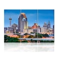 thumbnail image 1 of TISHIRON 3PCS Framed Canvas Wall Art Set,60"x40" Texas Skyscrapers Night Scene Canvas Art Decor, 1 of 7