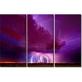 thumbnail image 1 of TISHIRON 3PCS Framed Lightning Storm Theme Canvas Wall Art Set,36"x24" Blue Purple Lightning Canvas Art Decor, 1 of 7