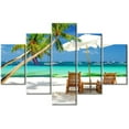 thumbnail image 1 of TISHIRON 5PCS Framed Beach Theme Canvas Wall Art Set,60"x32" Beach Coconut Tree Wall Canvas Art Decor, 1 of 7