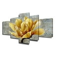 thumbnail image 1 of TISHIRON 5PCS Framed Canvas Wall Art Set,50"x24" Abstract Yellow Flower Canvas Art Decor, 1 of 7