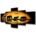 thumbnail image 1 of TISHIRON 5PCS Framed Canvas Wall Art Set,50"x24" African Wild Animals at Sunset Canvas Art Decor, 1 of 7