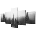 thumbnail image 1 of TISHIRON 5PCS Framed Canvas Wall Art Set,50"x24" Foggy Forest Canvas Art Decor, 1 of 7