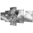 thumbnail image 1 of TISHIRON 5PCS Framed Canvas Wall Art Set,50"x24" Lion Head Canvas Art Decor, 1 of 7