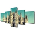 thumbnail image 1 of TISHIRON 5PCS Framed Canvas Wall Art Set,50"x24"Milan's Duomo Cathedral Canvas Art Decor, 1 of 7